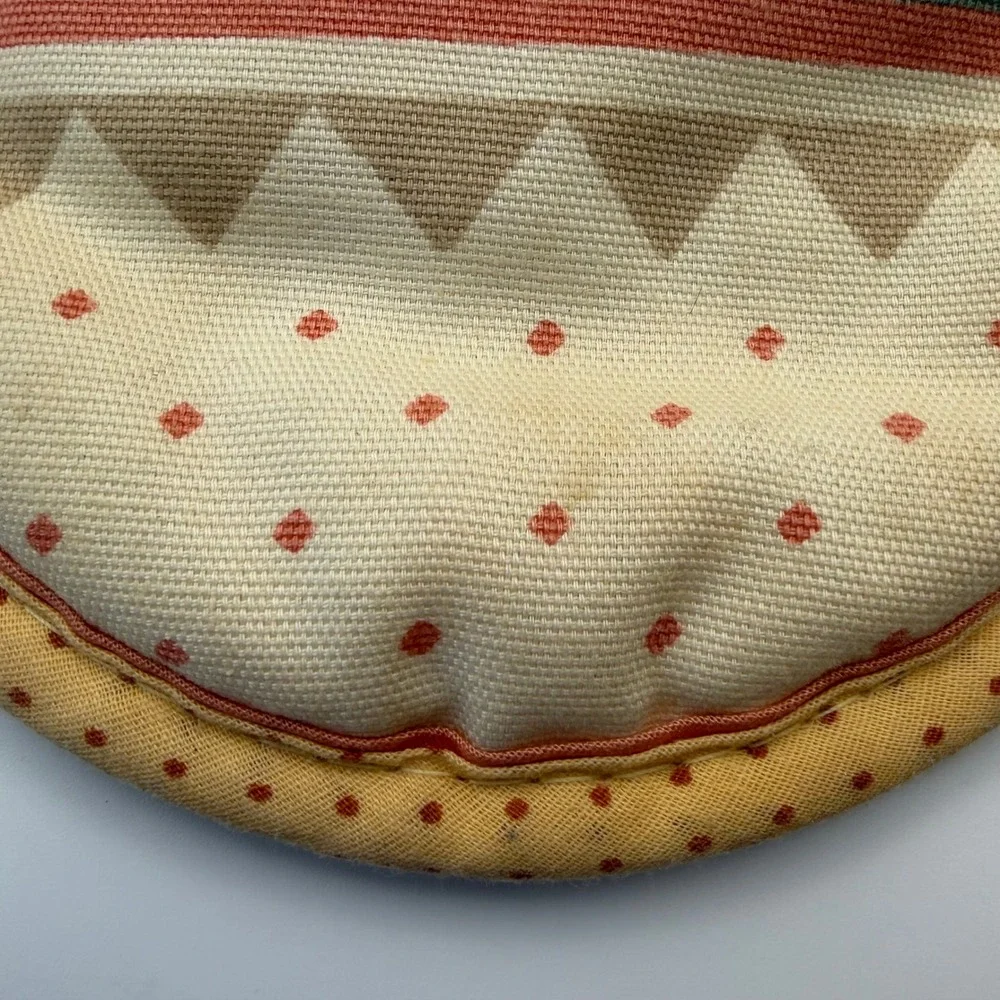 Vintage Franco Mushroom Floral Oven Mitt Yellow Polka Dot Cottagecore Retro‎